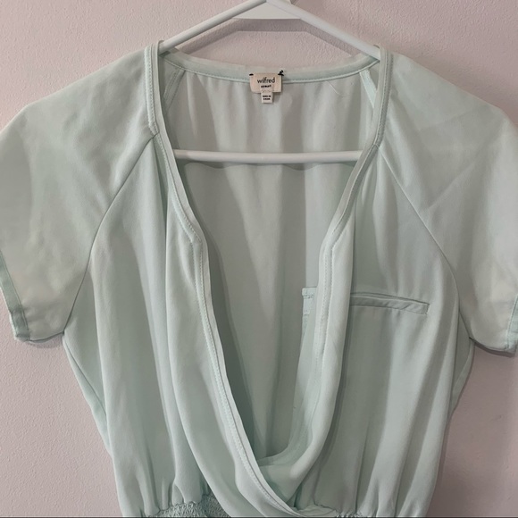 Aritzia Wilfred Mint Wrap Blouse Size XS - Picture 2 of 11